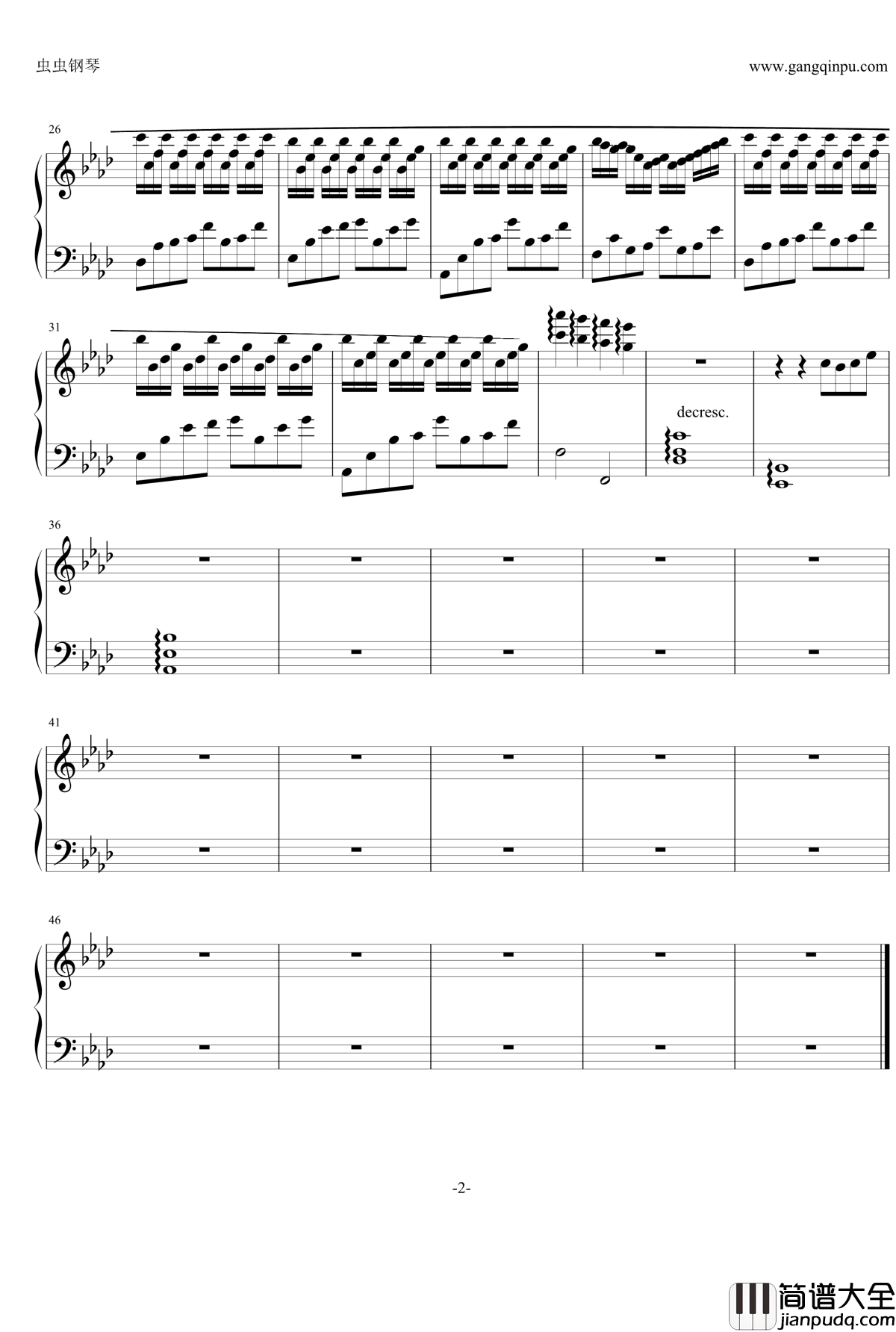 央视春晚公益广告钢琴谱_时光倒流篇_综艺其他