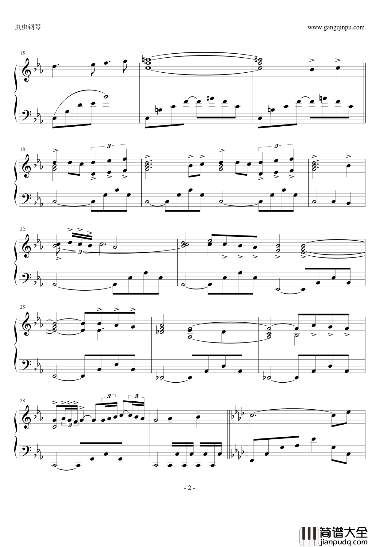 风之谷钢琴谱_久石让