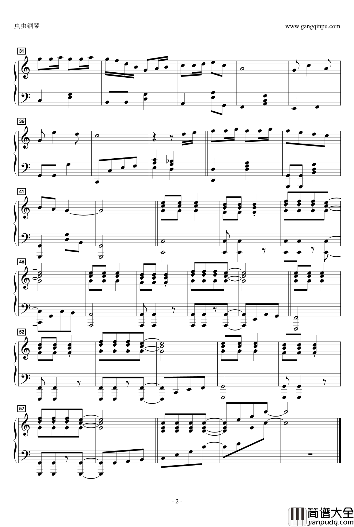 ２匹の子猫钢琴谱_动漫