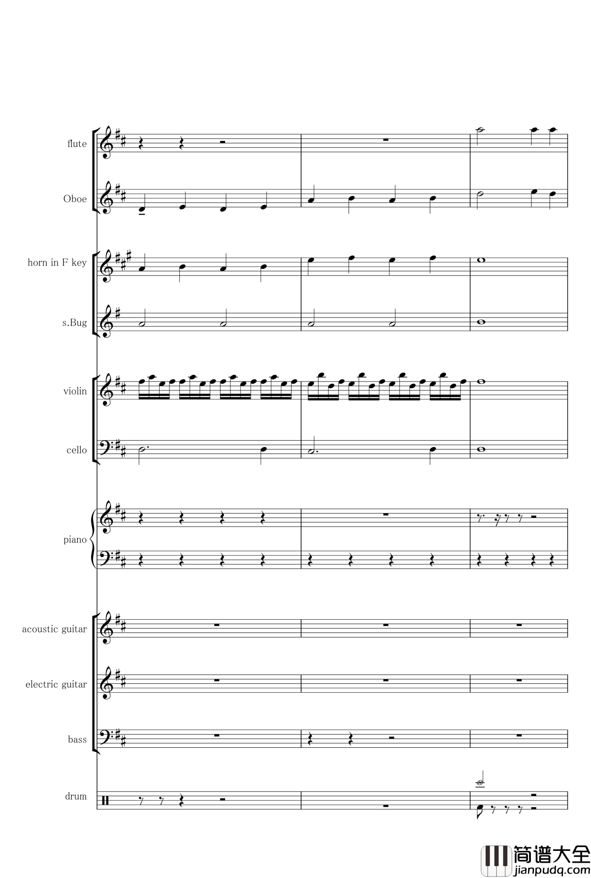 听风总谱钢琴谱_hishsing