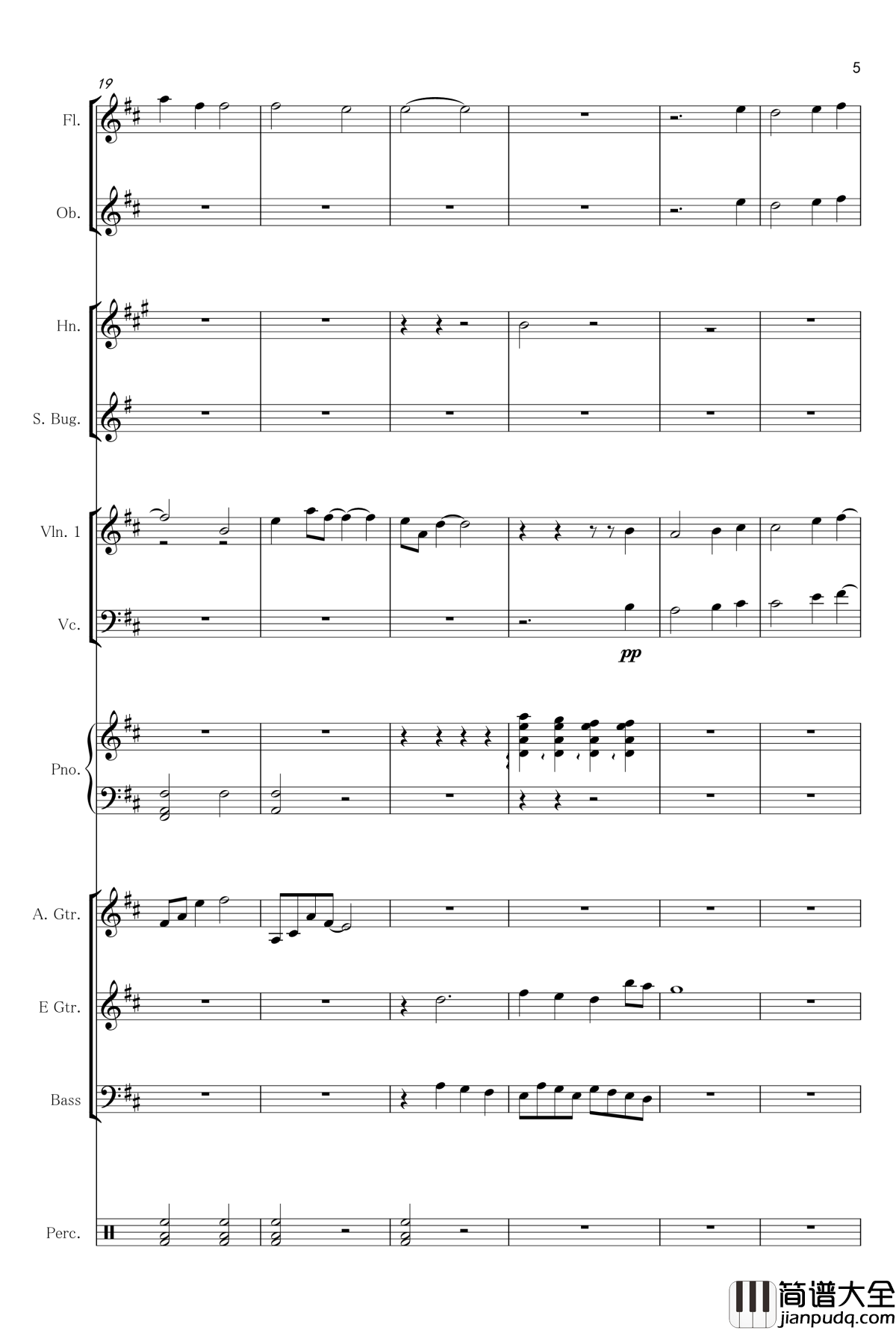 听风总谱钢琴谱_hishsing