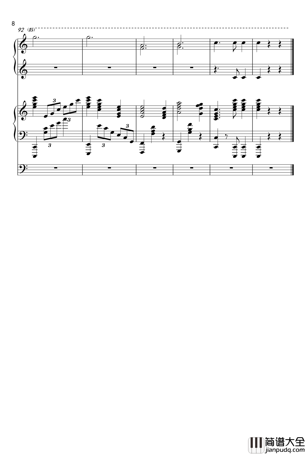 蓝色多瑙河钢琴谱_幼儿钢琴_双排键协奏版_王秉坤