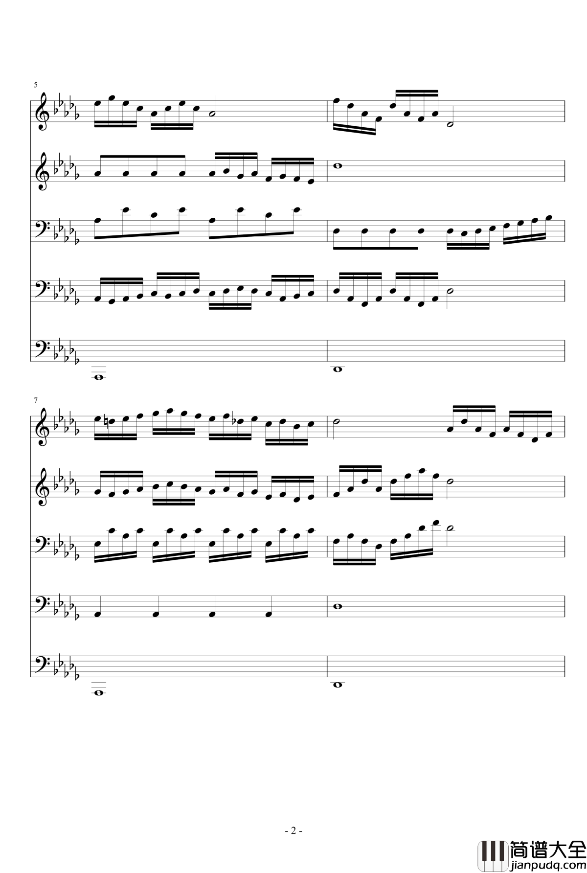 降D大调伪交响曲钢琴谱_琴欲