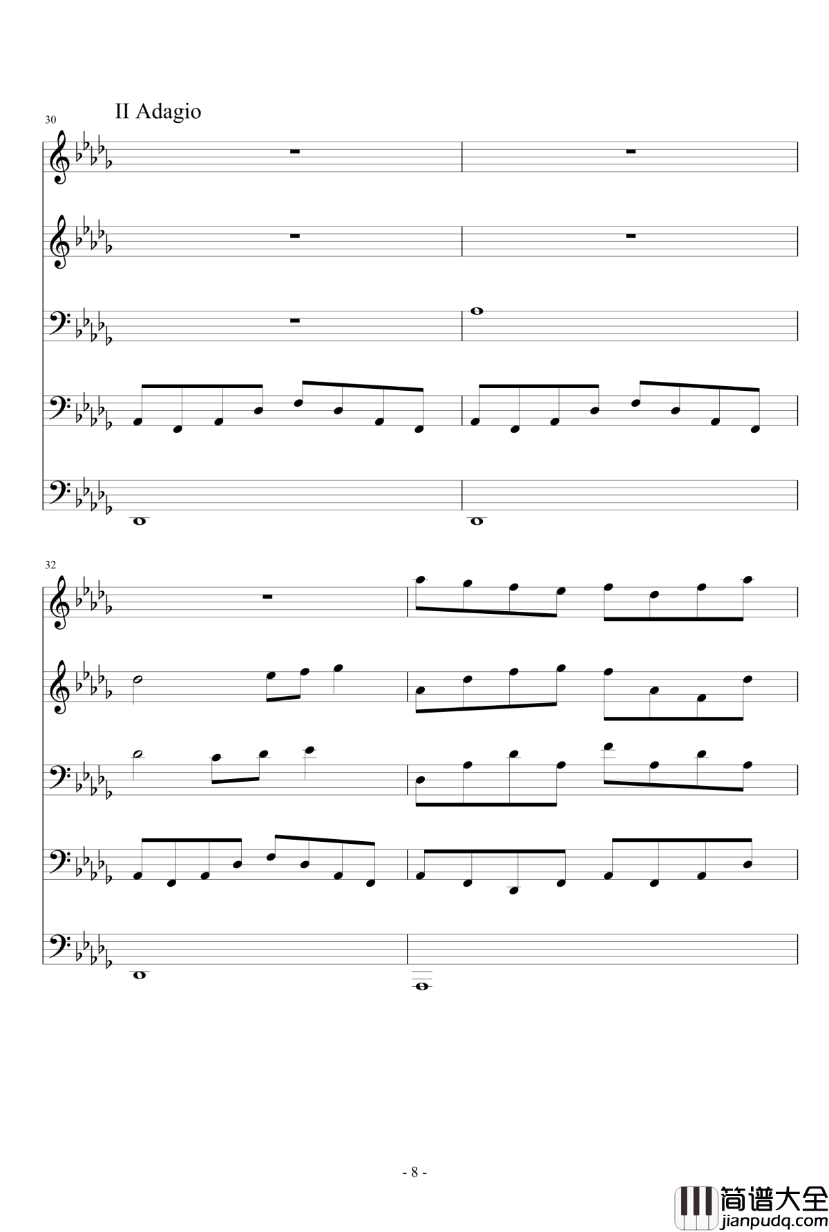 降D大调伪交响曲钢琴谱_琴欲