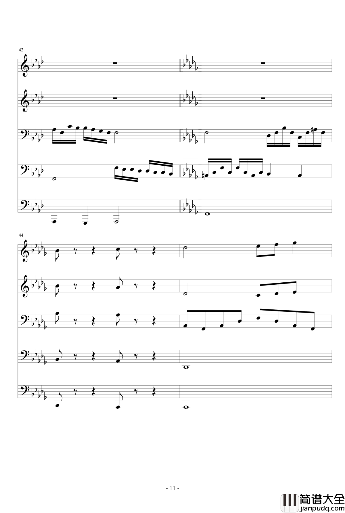 降D大调伪交响曲钢琴谱_琴欲