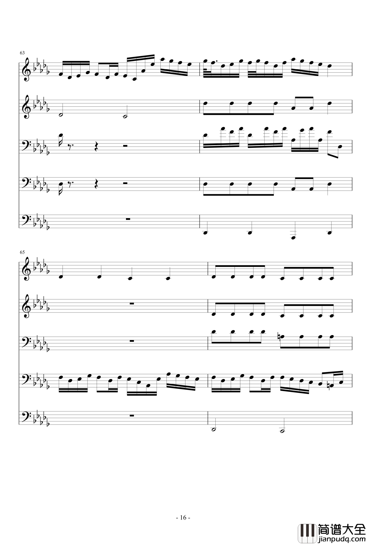 降D大调伪交响曲钢琴谱_琴欲