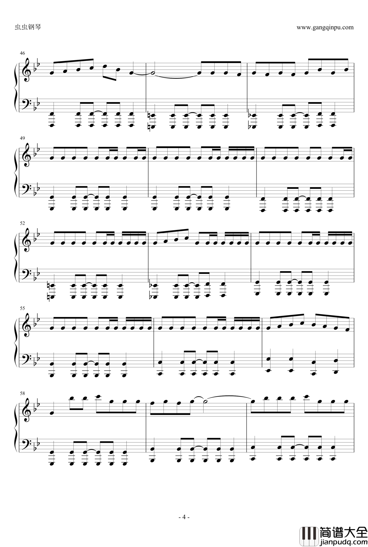 威风堂堂钢琴谱_动漫