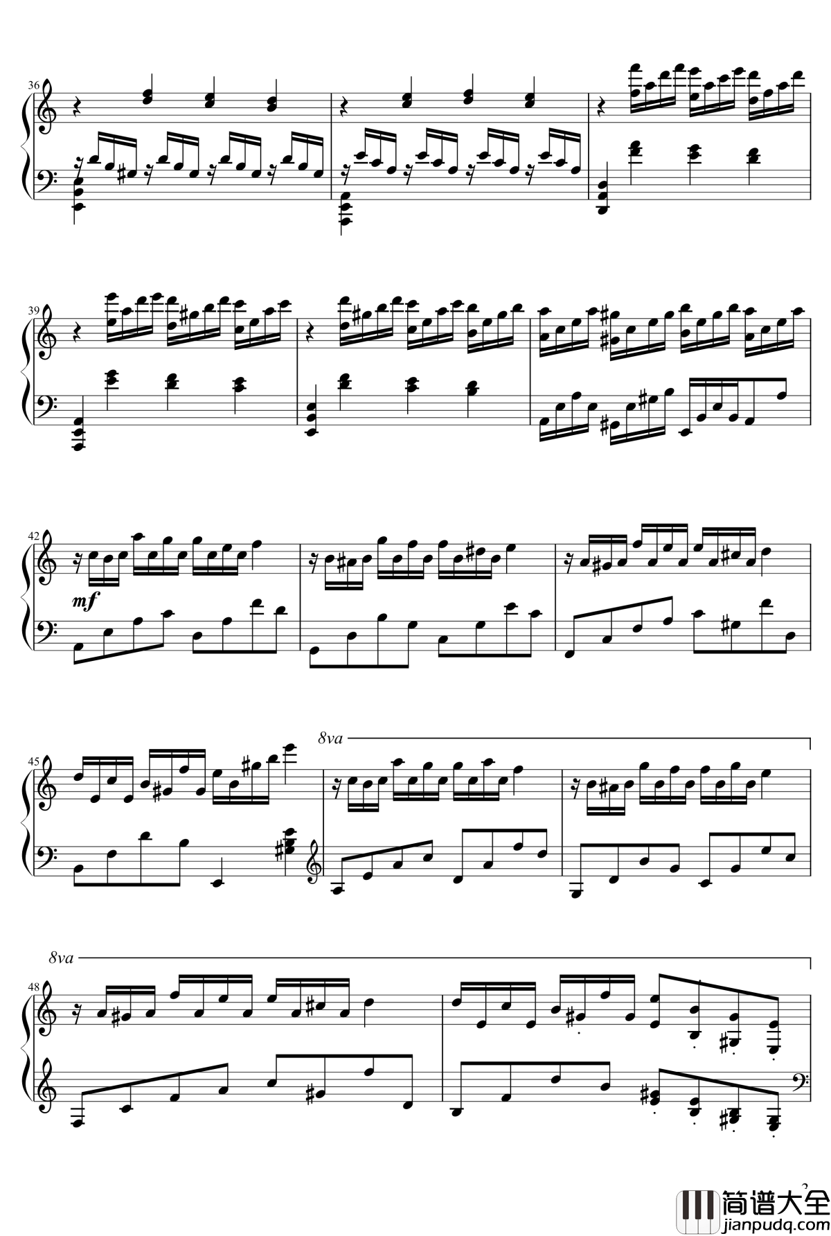 以女神之名钢琴谱_ZMH1234