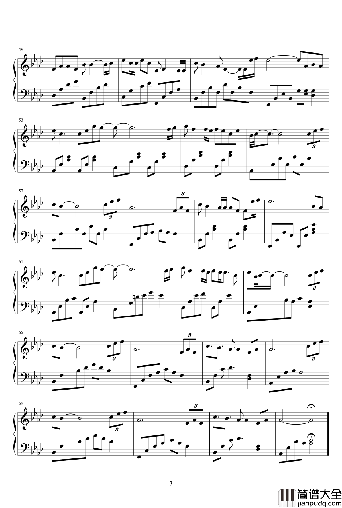 突然心动钢琴谱_為妳而舞