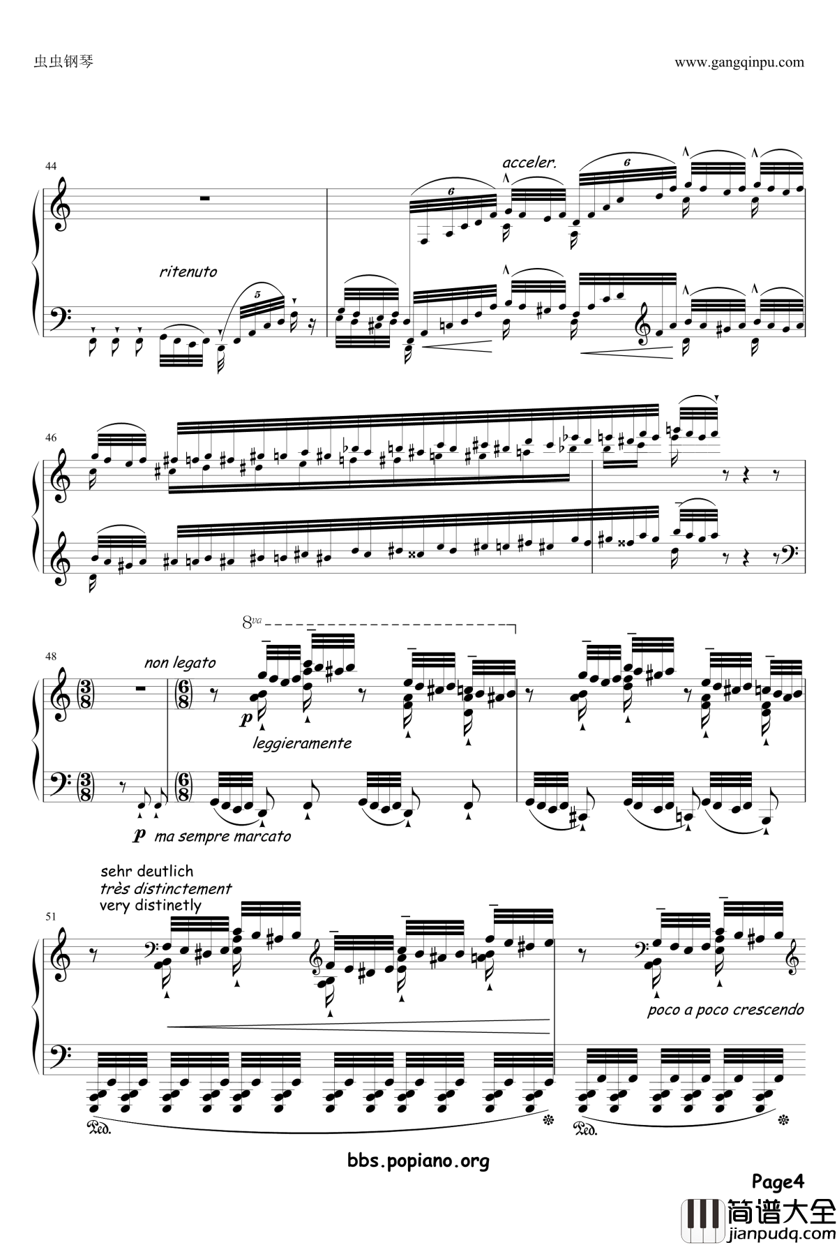 钟声大幻想曲钢琴谱_李斯特