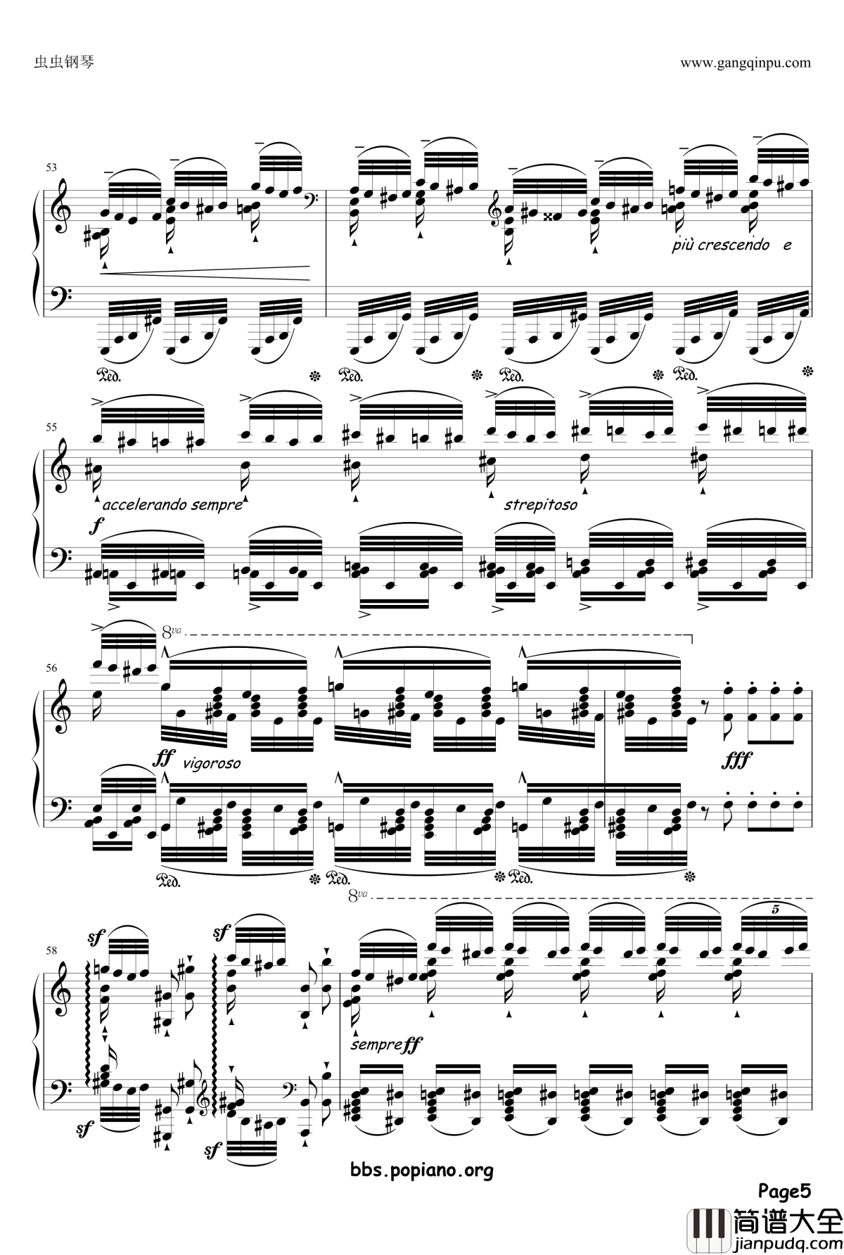 钟声大幻想曲钢琴谱_李斯特