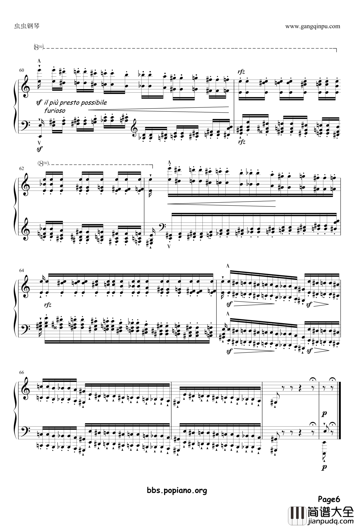 钟声大幻想曲钢琴谱_李斯特