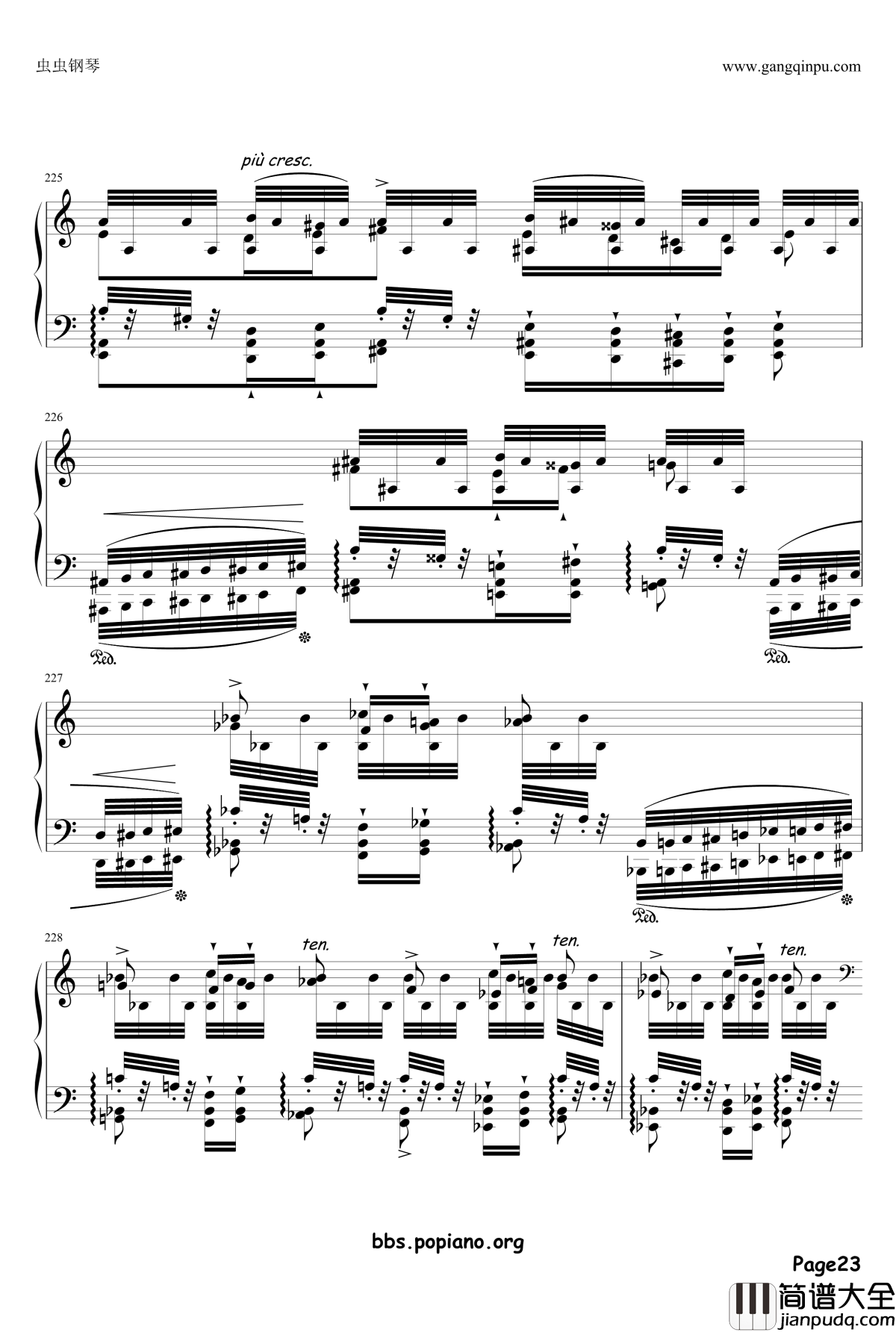 钟声大幻想曲钢琴谱_李斯特