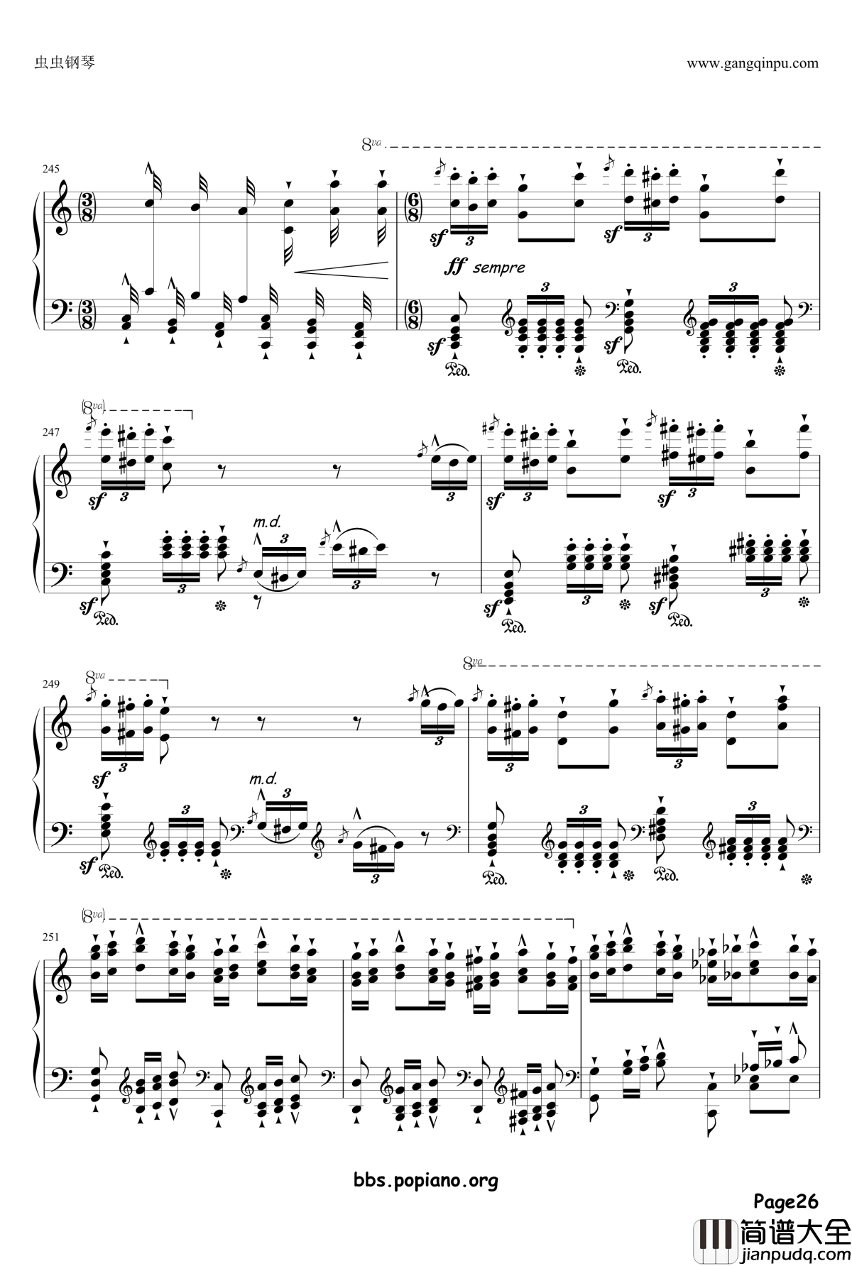 钟声大幻想曲钢琴谱_李斯特