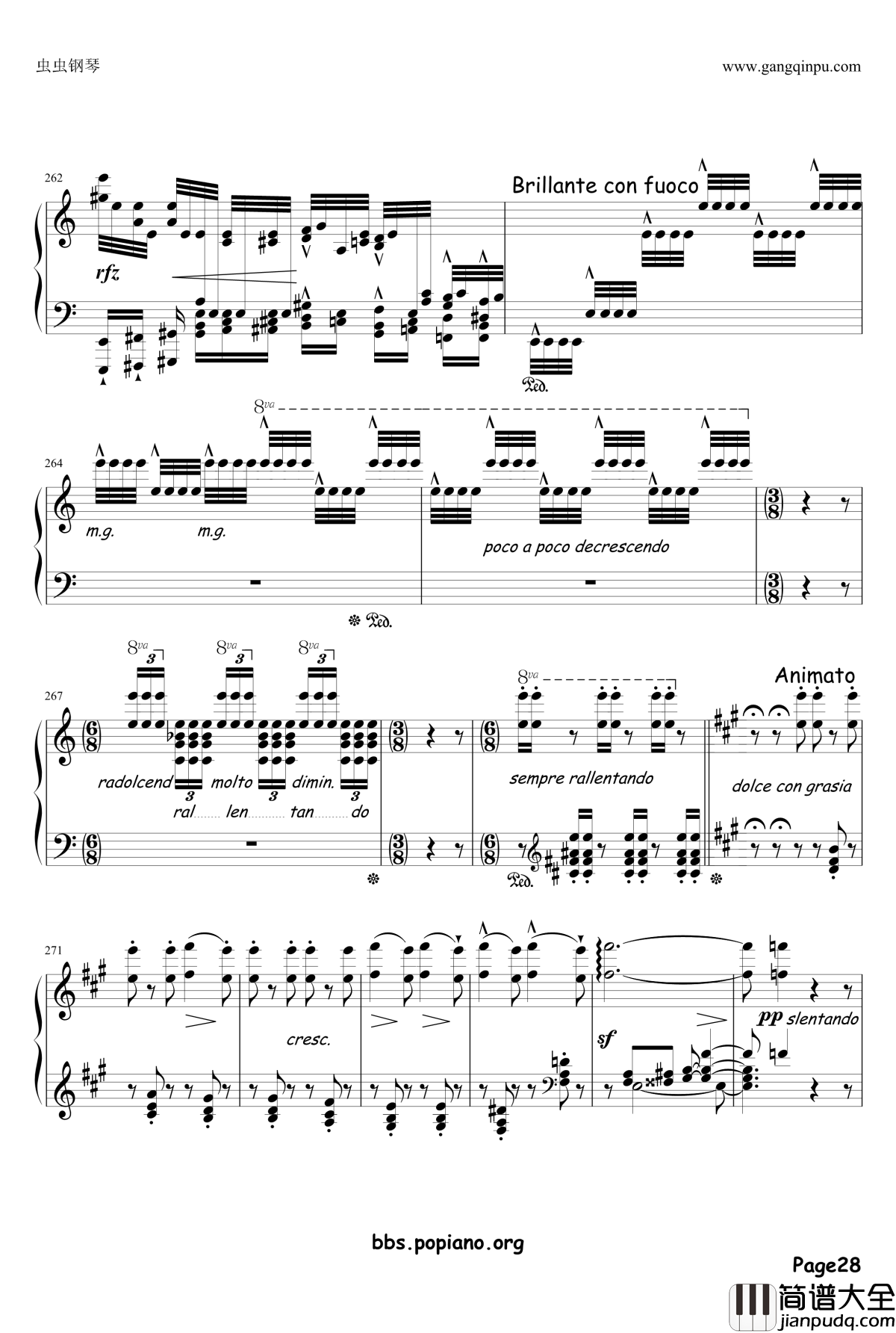 钟声大幻想曲钢琴谱_李斯特