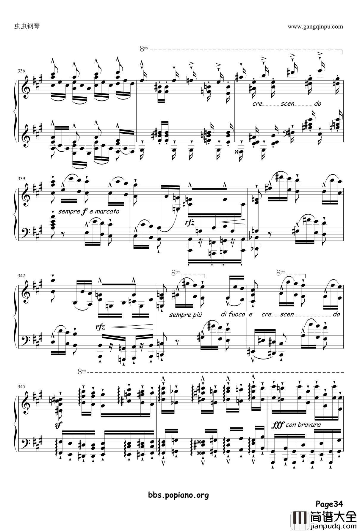 钟声大幻想曲钢琴谱_李斯特