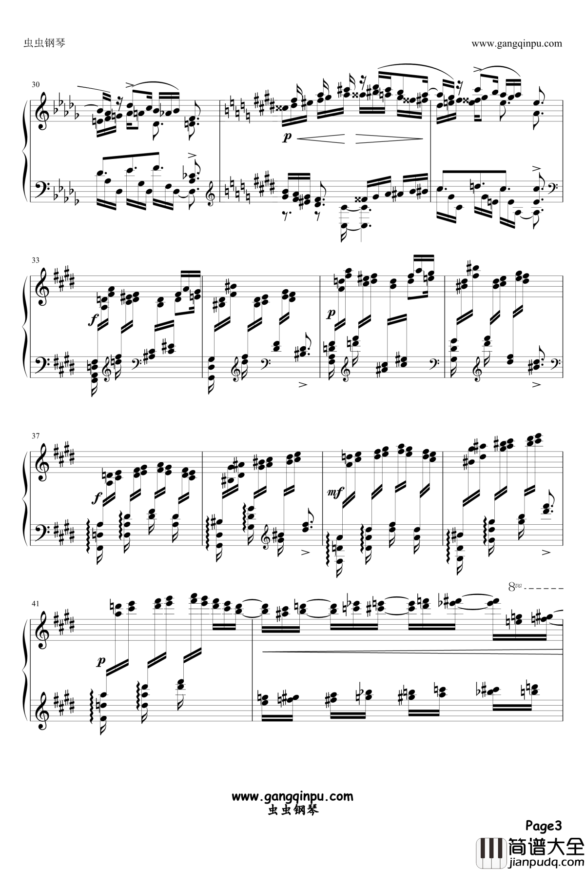 伊斯拉美钢琴谱_Mily_Balakirev