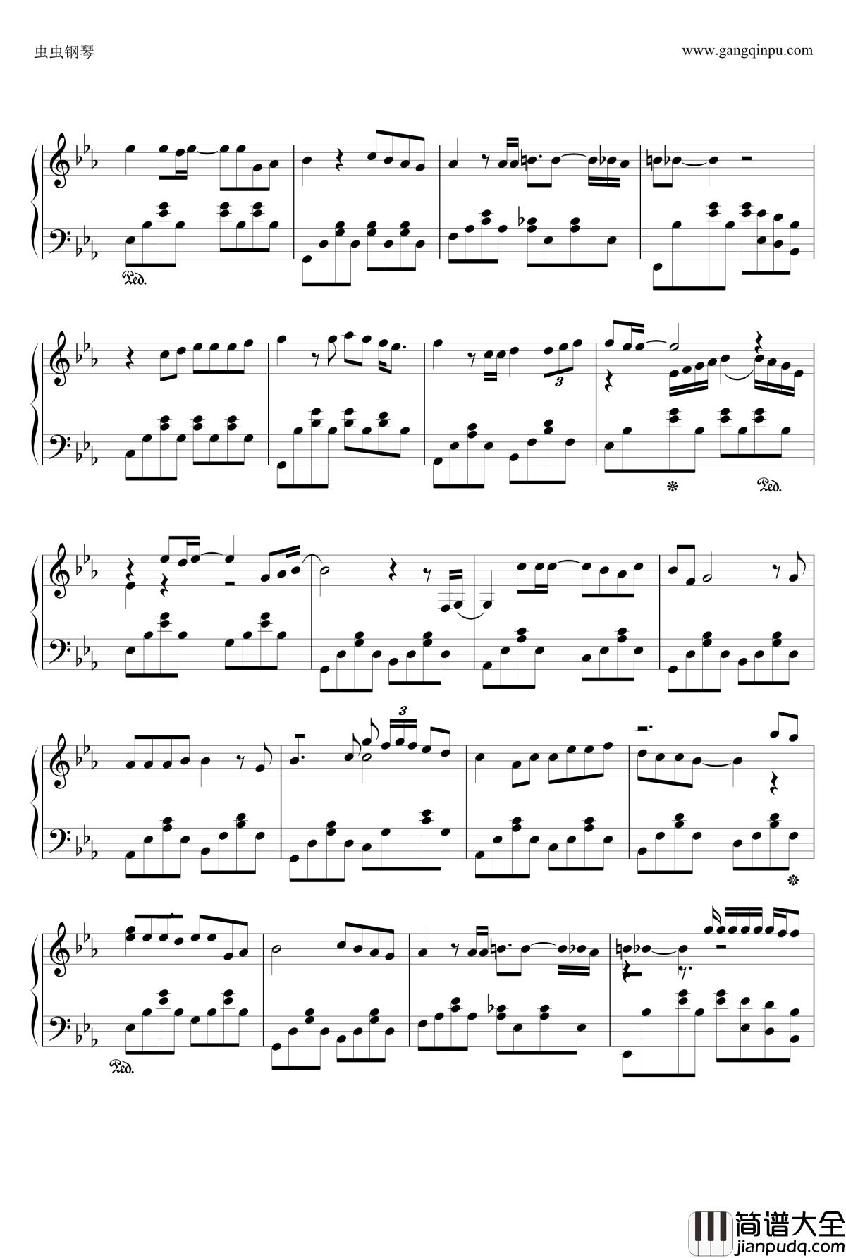 后来钢琴独奏钢琴谱_金龙鱼_刘若英