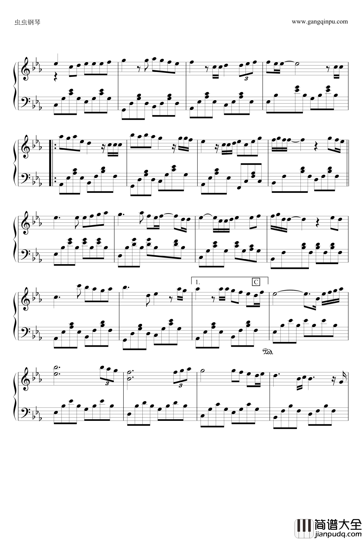 后来钢琴独奏钢琴谱_金龙鱼_刘若英