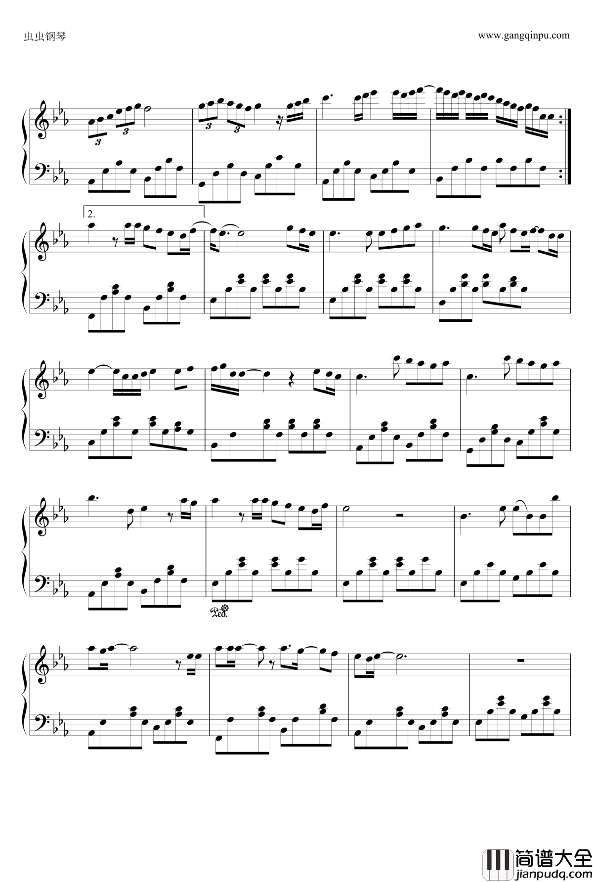 后来钢琴独奏钢琴谱_金龙鱼_刘若英