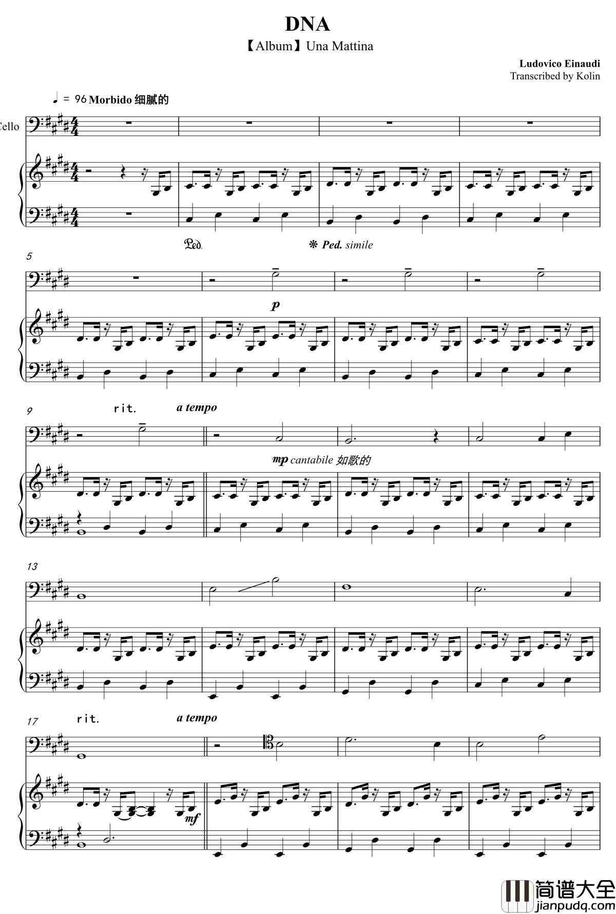 DNA钢琴谱_Ludovico_Einaudi