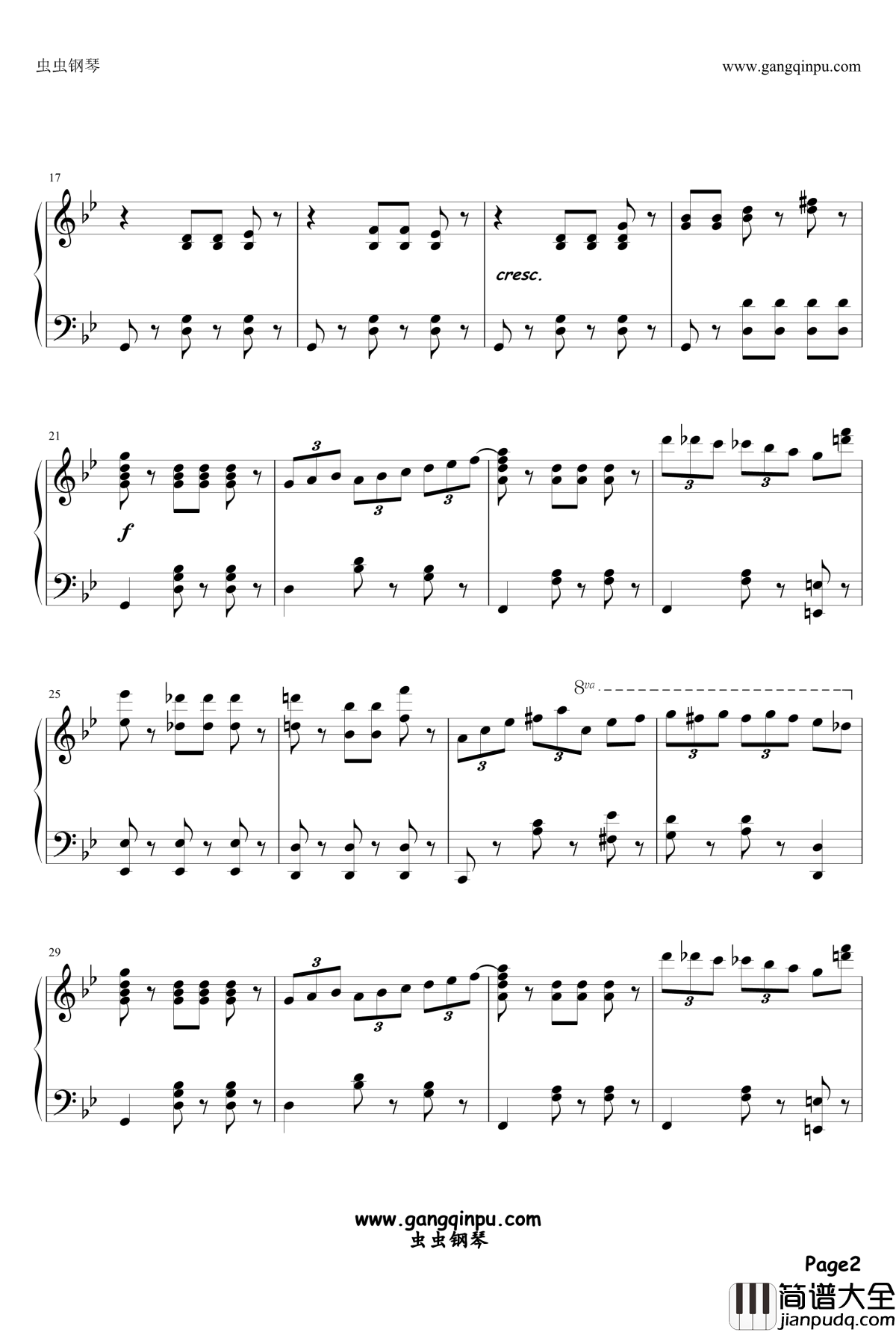 ワルツ第17番ト短调_‘大犬のワルツ’钢琴谱_virkato