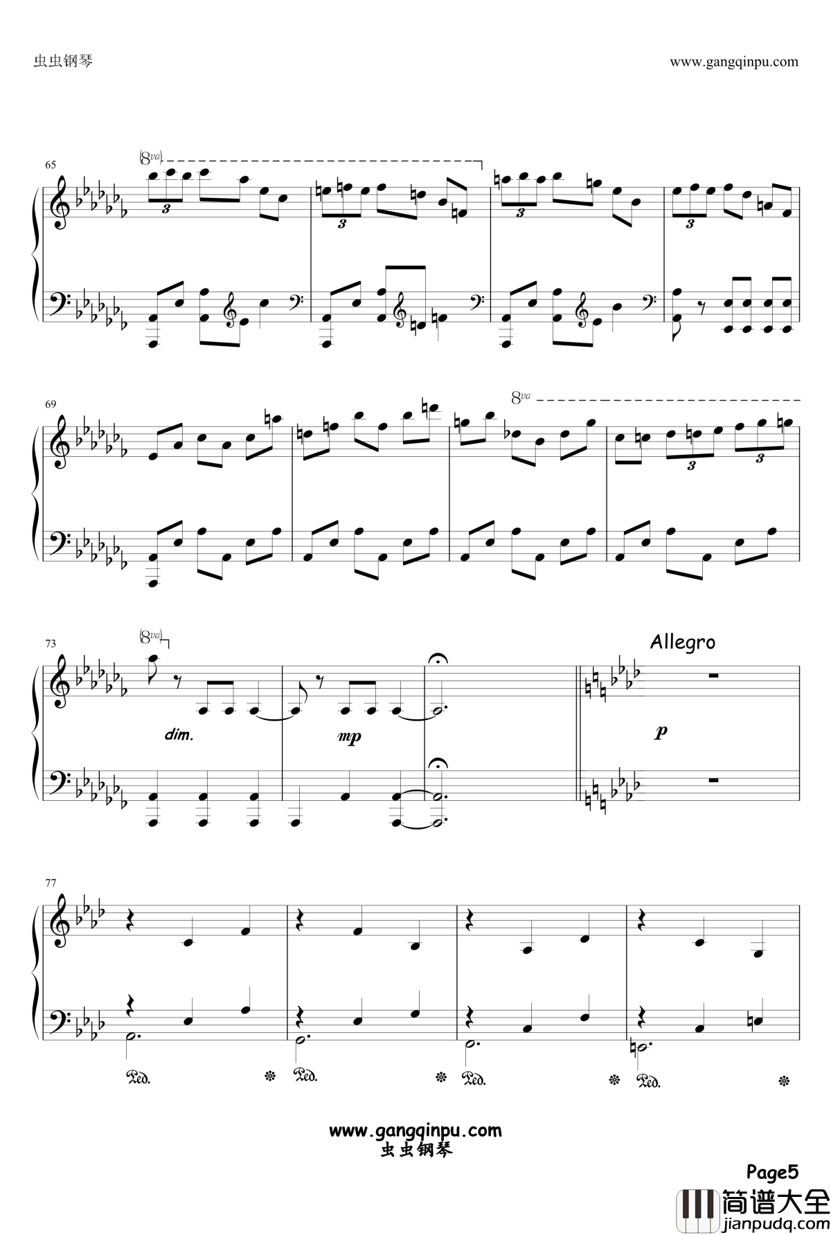 ワルツ第17番ト短调_‘大犬のワルツ’钢琴谱_virkato