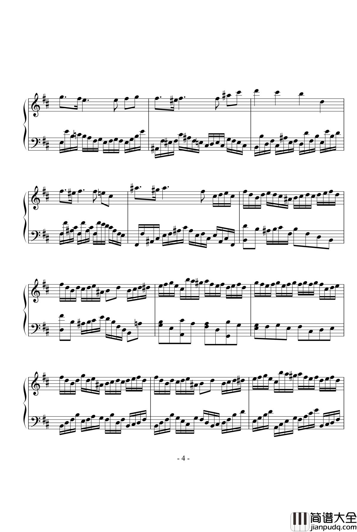 赋格钢琴谱_Dabey