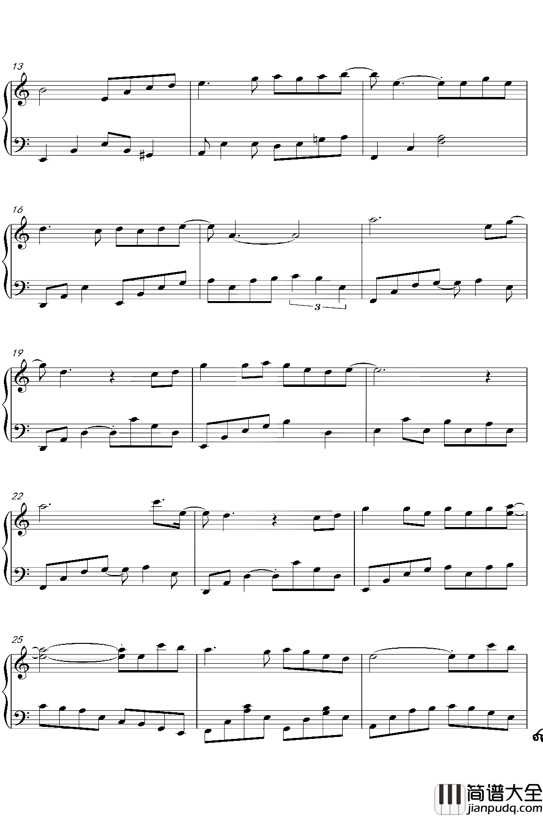 何为永恒钢琴谱_胡夏_电视剧_倚天屠龙记_片尾曲