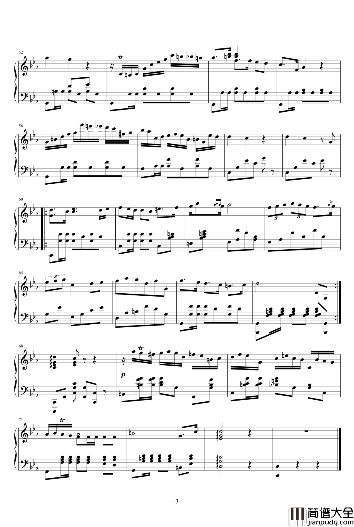 c小调波兰舞曲钢琴谱_乐之琴