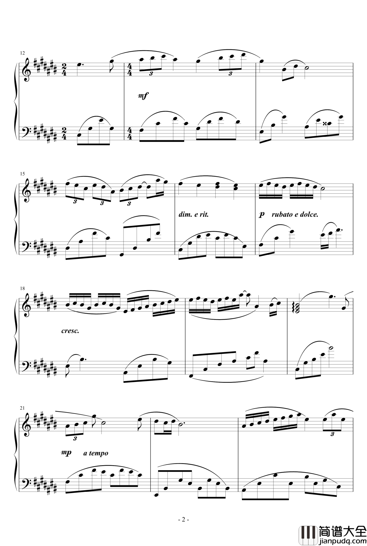 淡淡的阳光钢琴谱_天籁传声