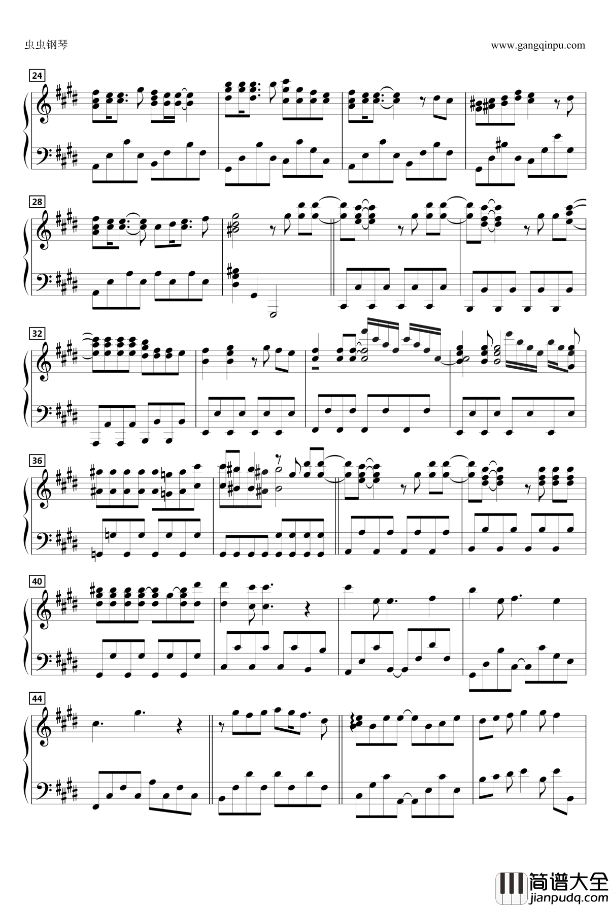 冷静ストラテジ钢琴谱ー_动漫