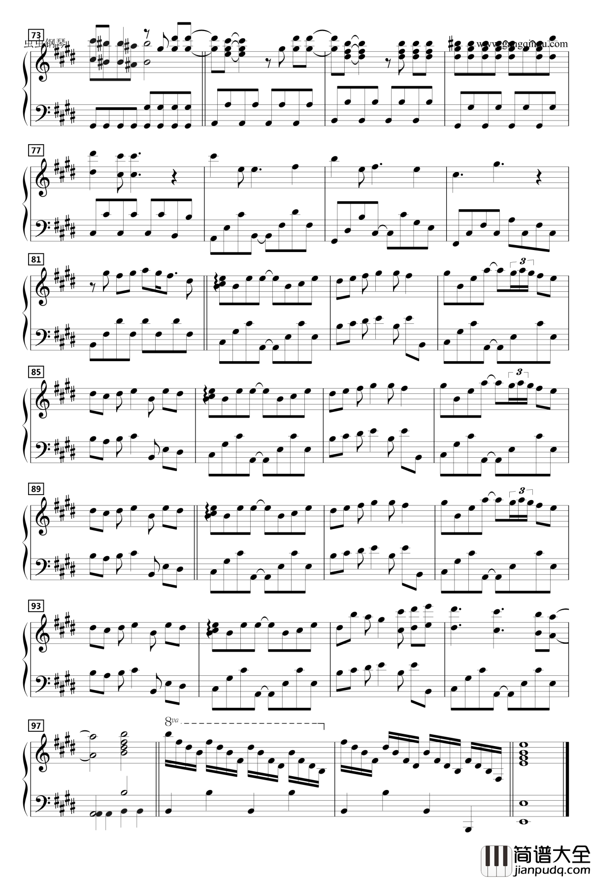 冷静ストラテジ钢琴谱ー_动漫