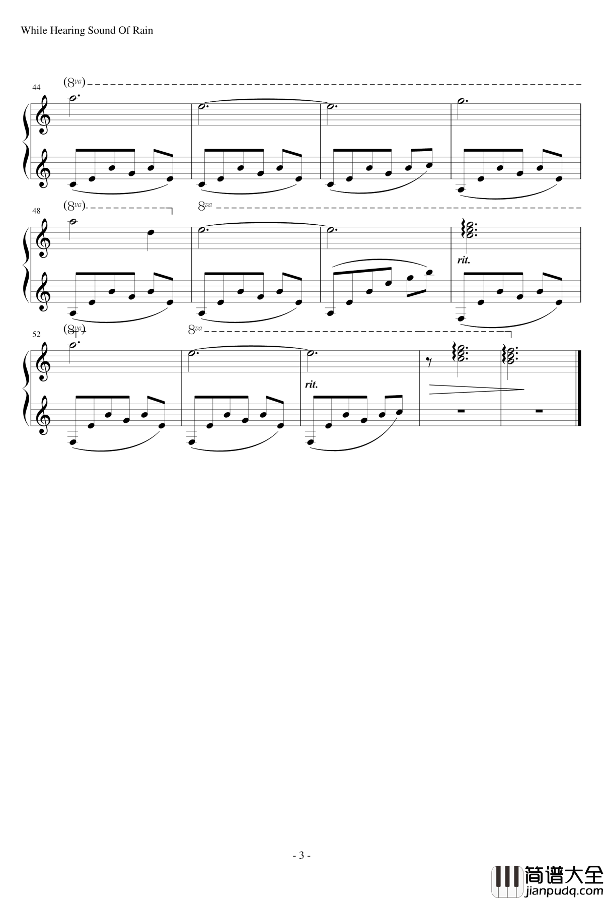 While_Hearing_Sound_Of_Rain钢琴谱_言叶之庭