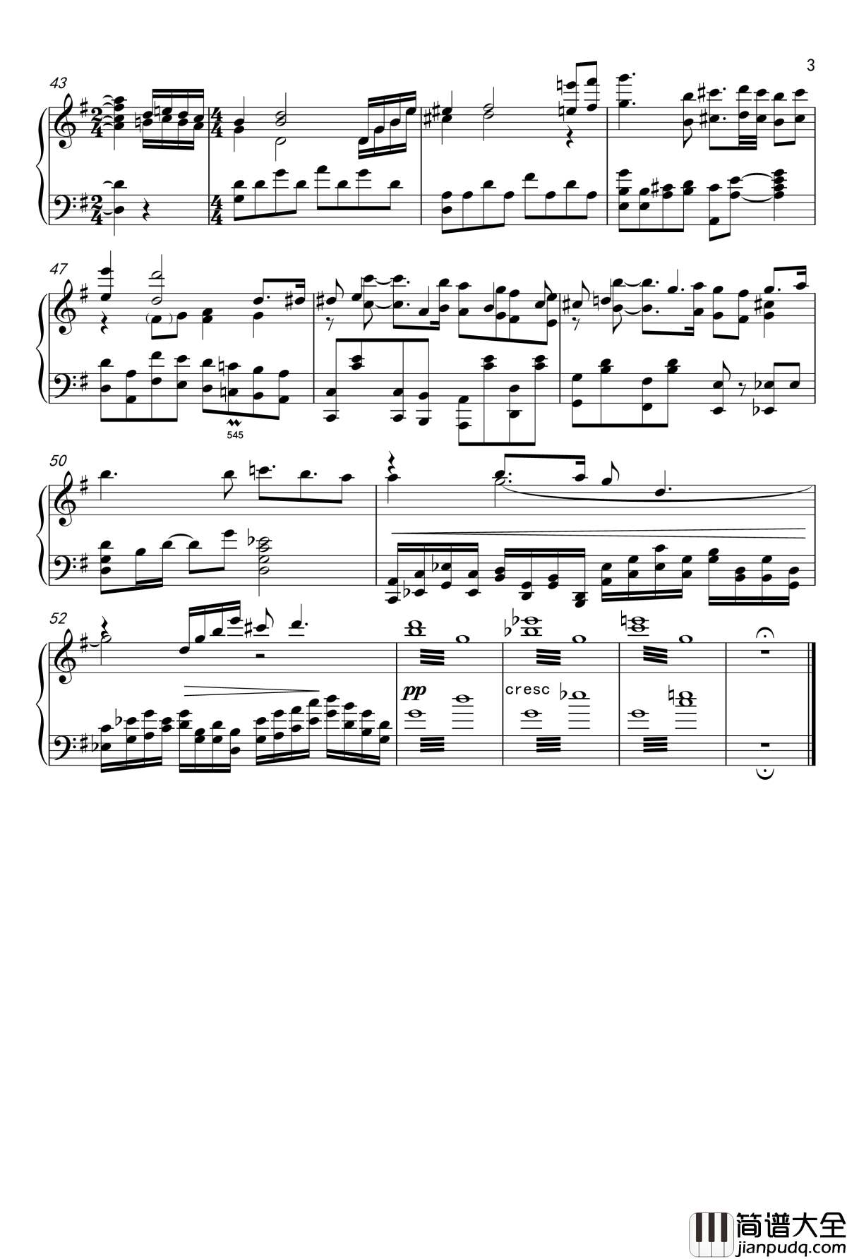 起风了主题曲钢琴谱_宫崎骏电影_久石让