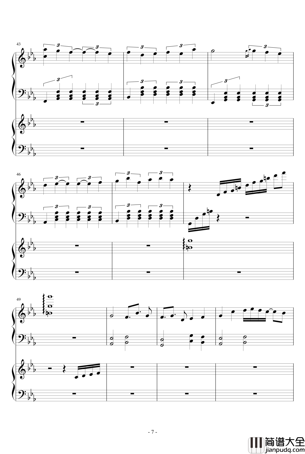 风与秋夜钢琴谱_Ydolem