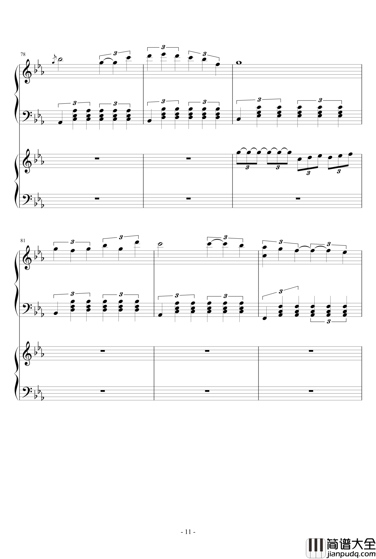 风与秋夜钢琴谱_Ydolem