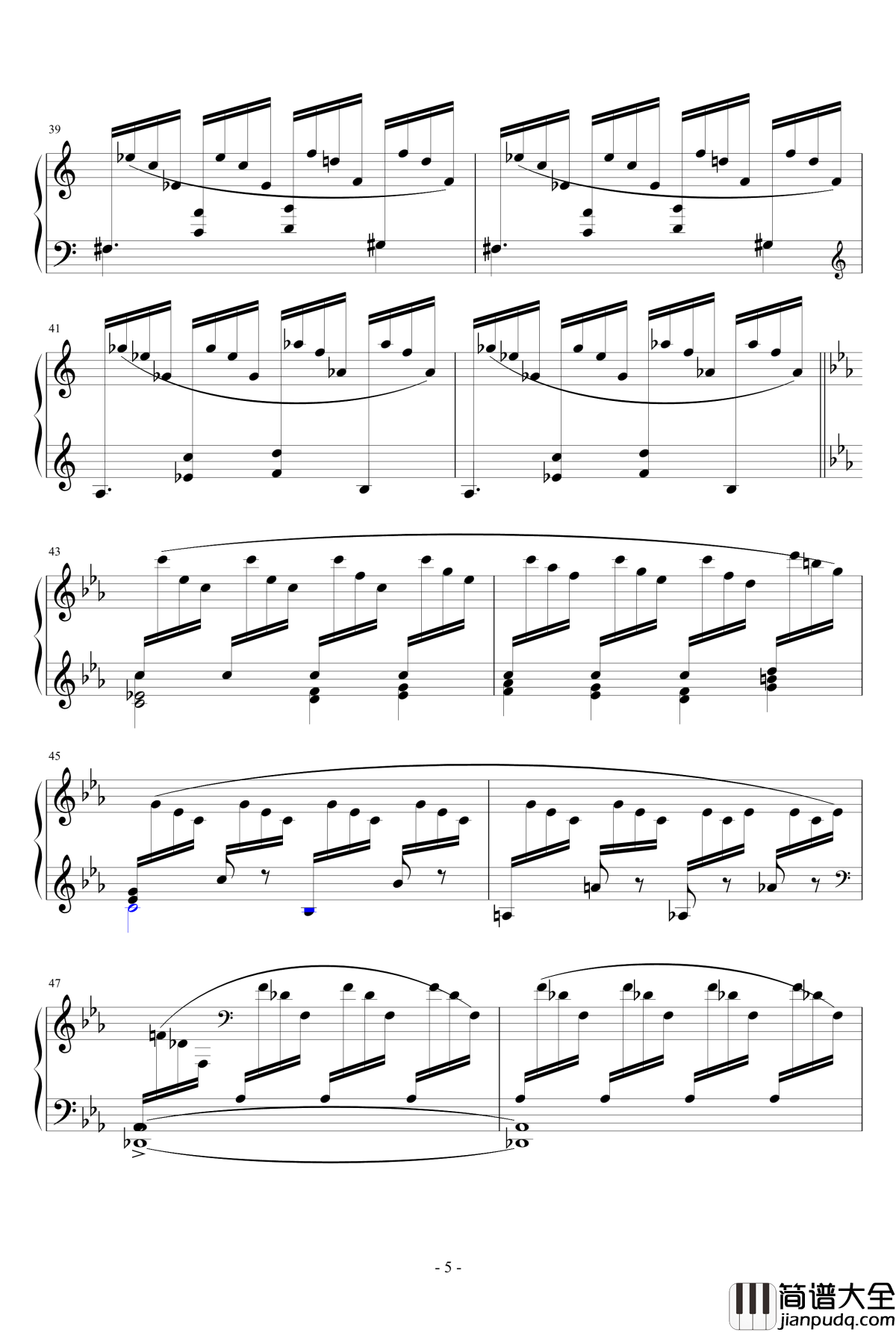 雨中花园钢琴谱_德彪西