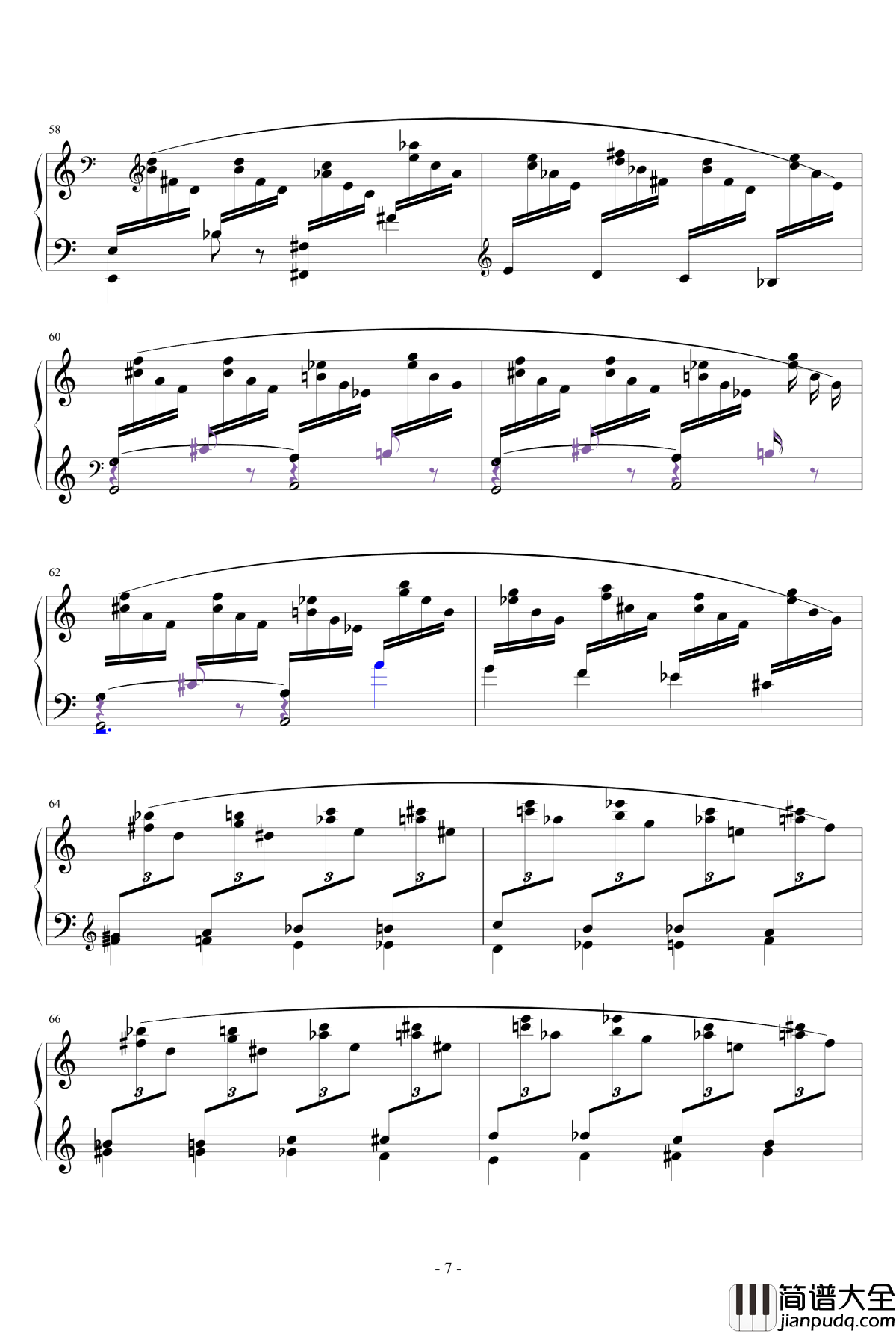 雨中花园钢琴谱_德彪西