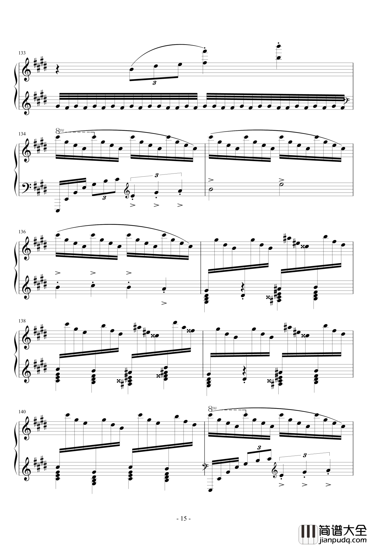 雨中花园钢琴谱_德彪西