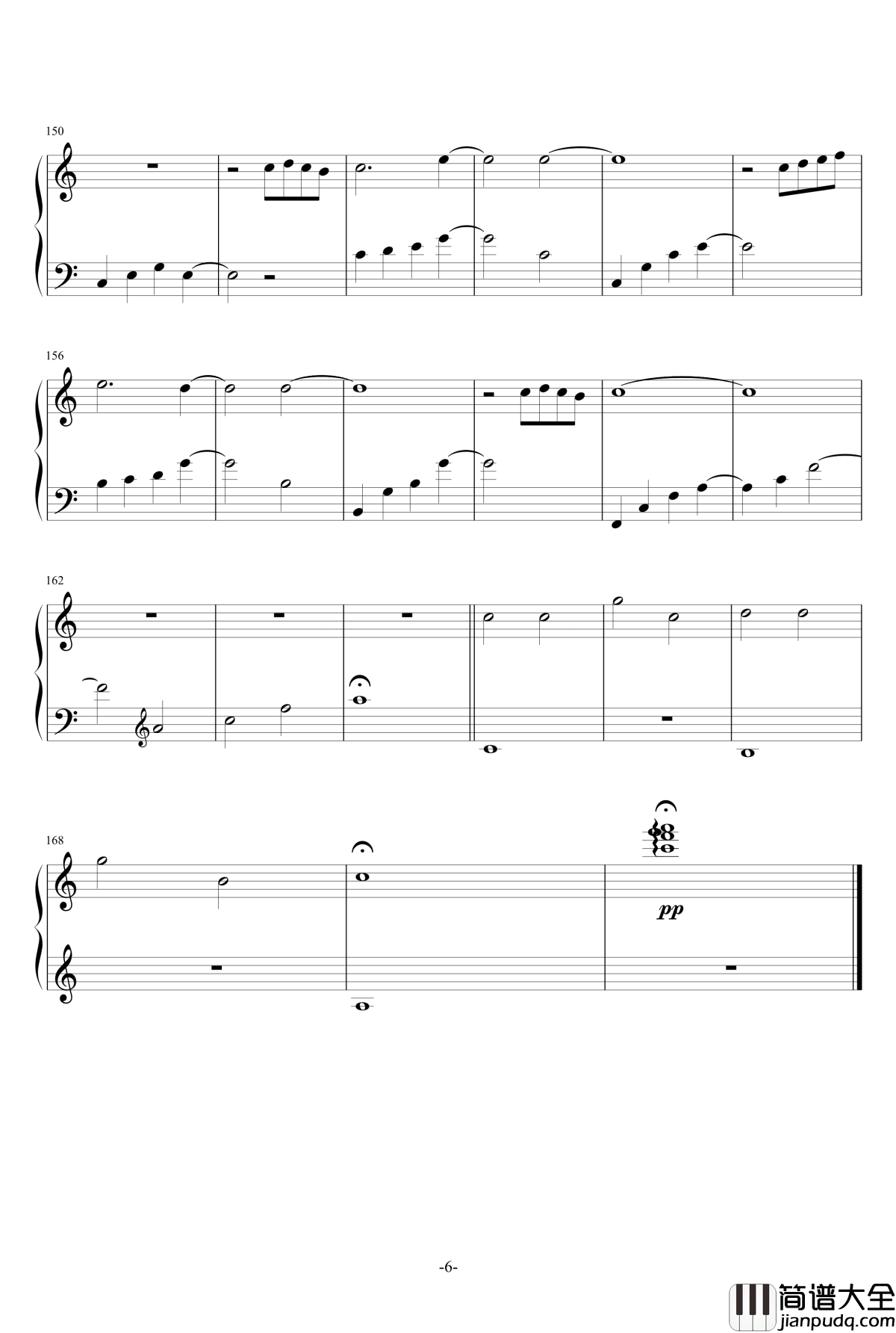 只若你安好钢琴谱_If_Only_You_Are_Well_川崎美和子