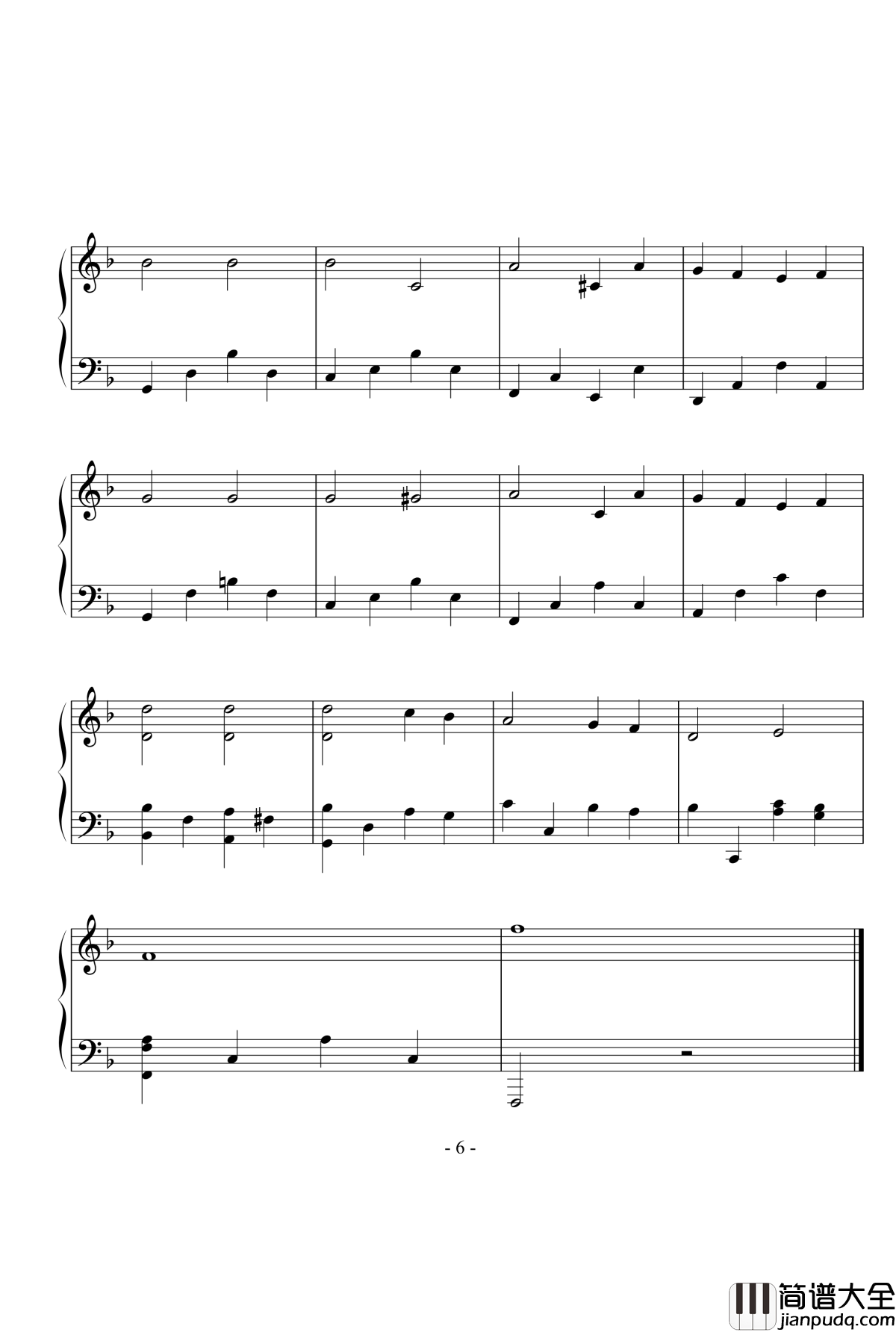 问候钢琴谱_改编版_世界名曲