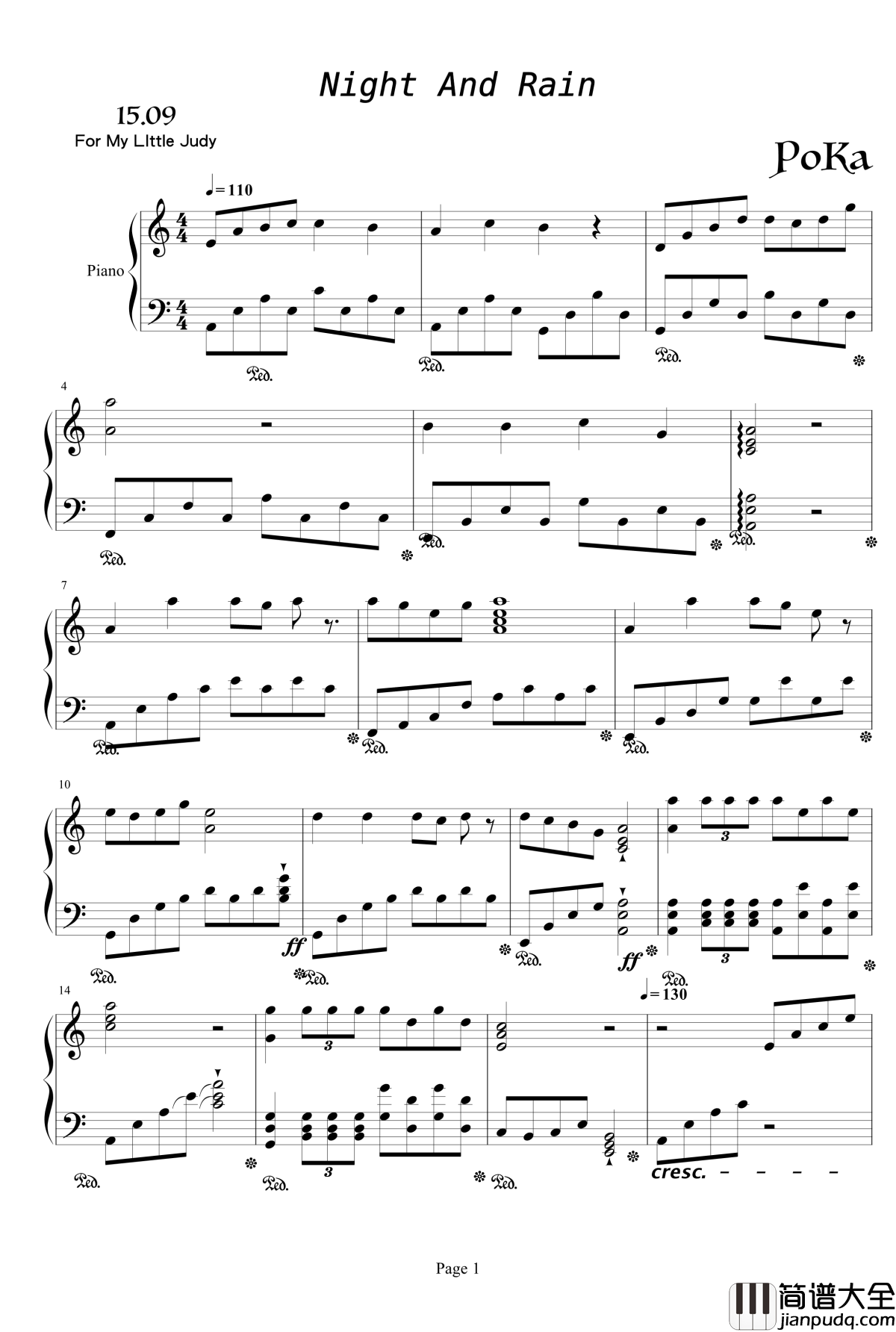 Night_and_rain钢琴谱_928467301
