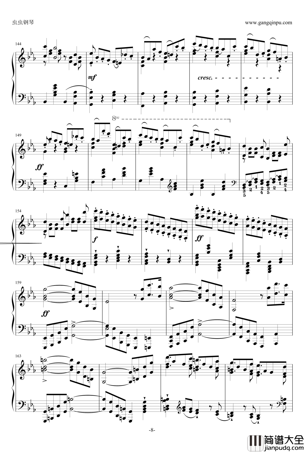 自由射手序曲钢琴谱_韦伯_李斯特