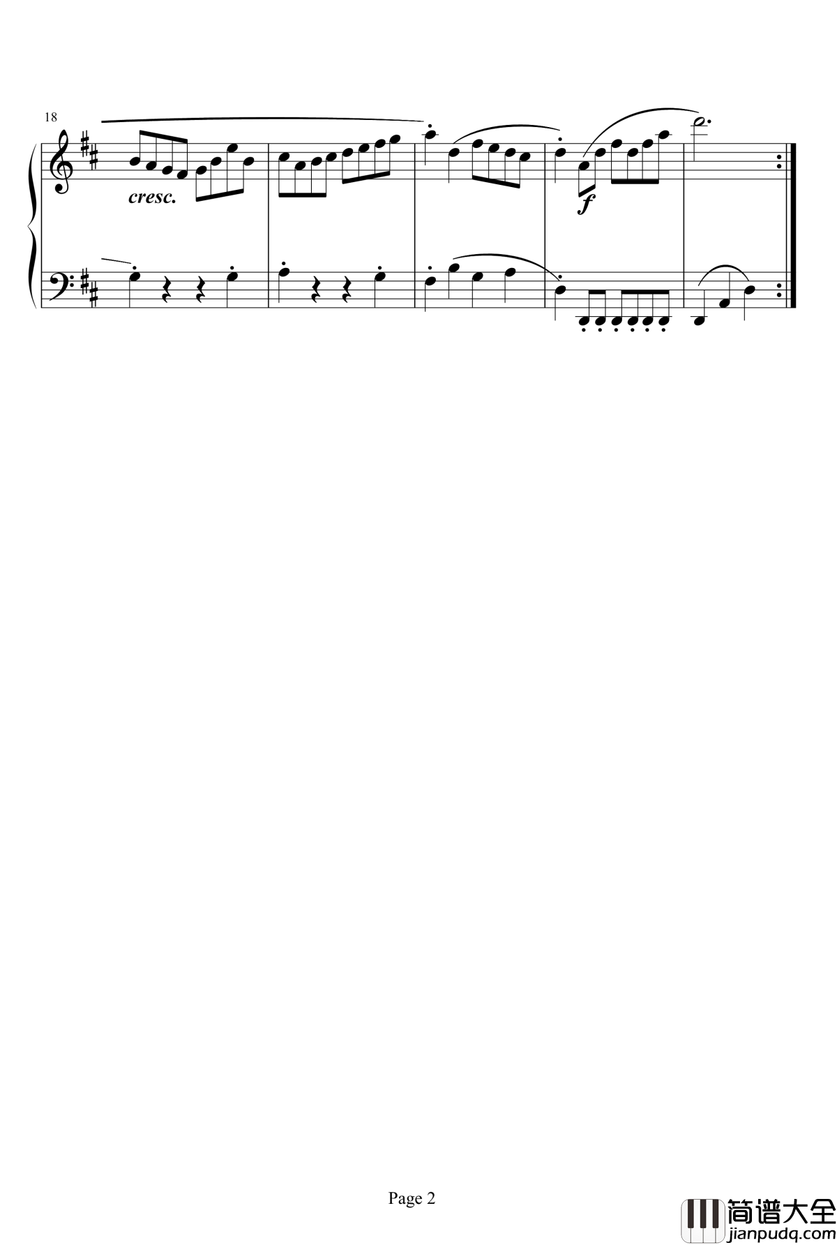 进行曲钢琴谱_巴赫初级钢琴曲集05