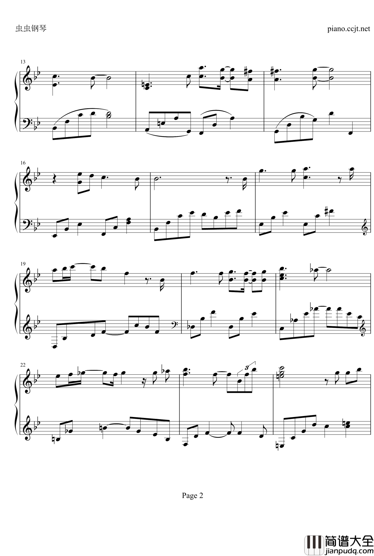 第一次钢琴谱_冬日恋歌插曲