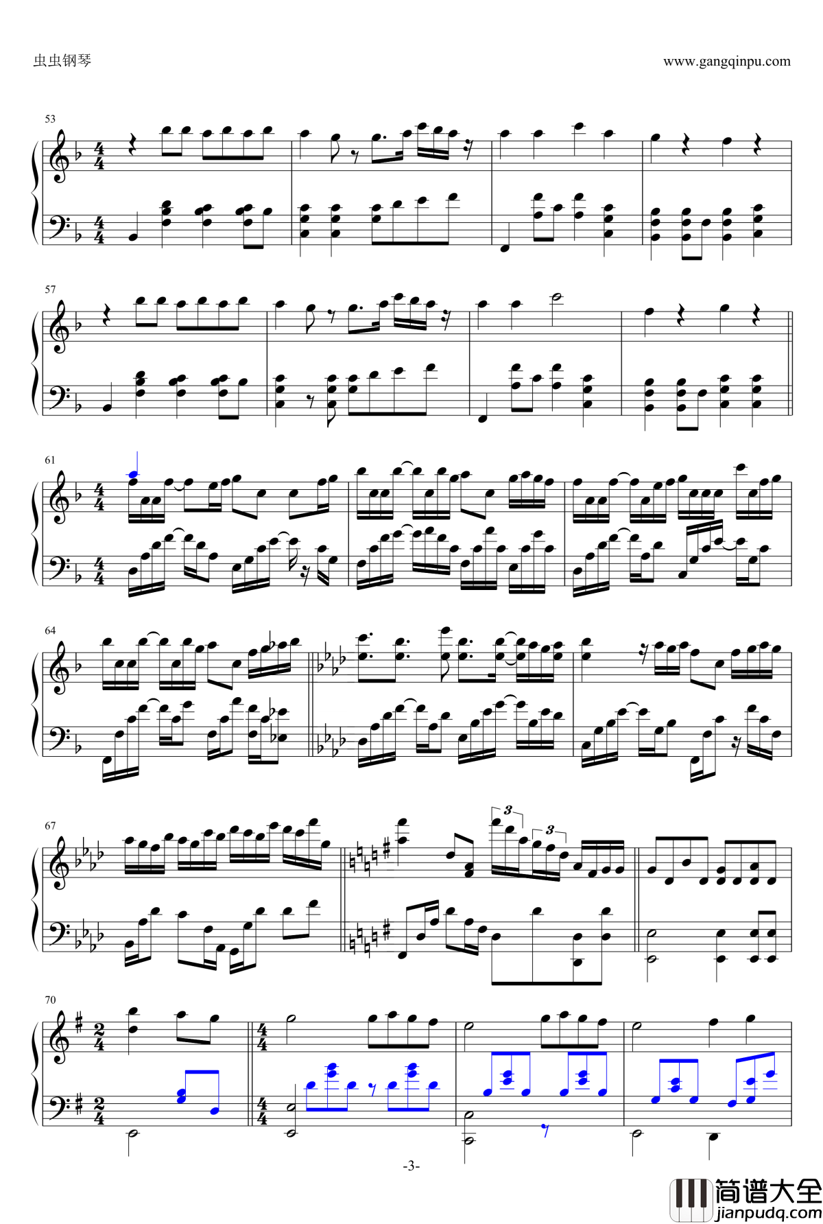 喜欢你钢琴谱_邓紫棋__演奏版