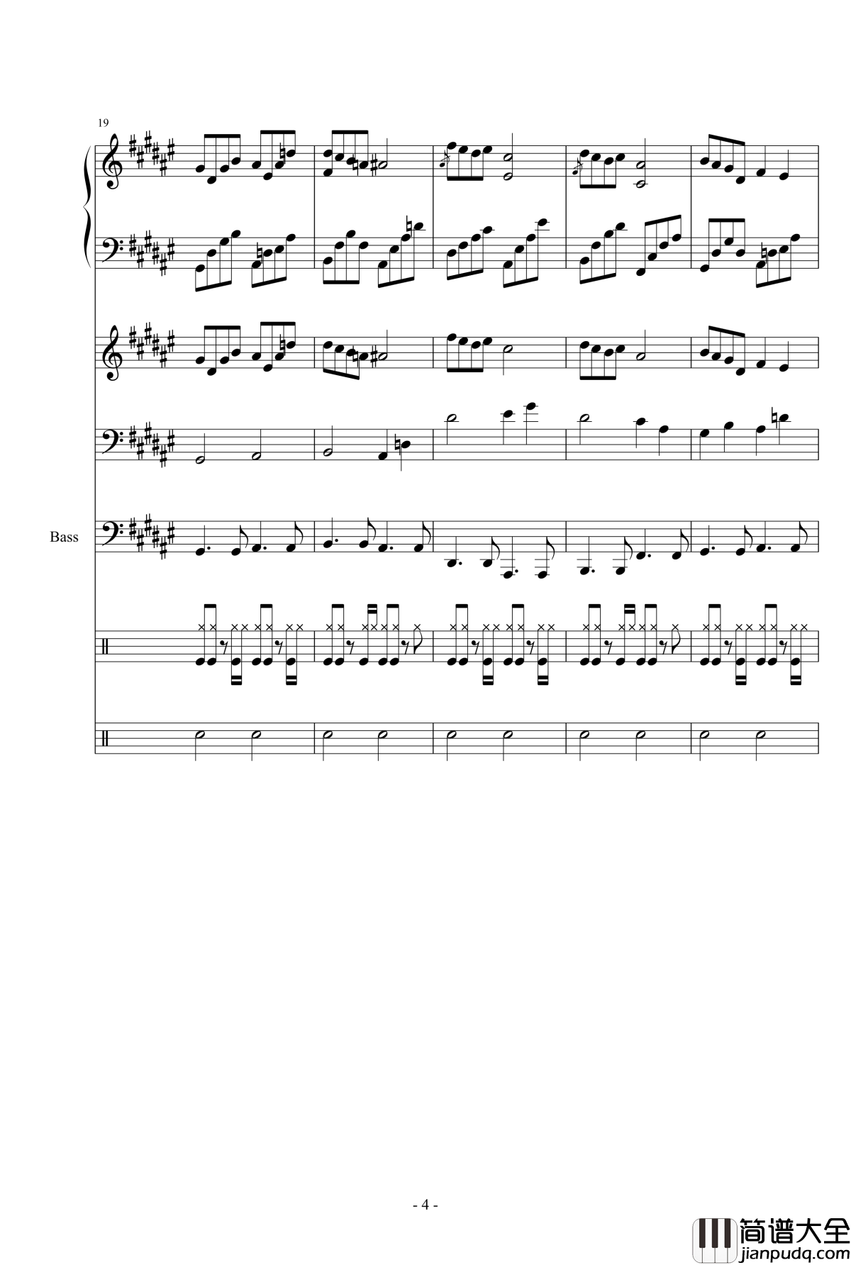 雨萧兮君再叹钢琴谱_总谱_Dollman