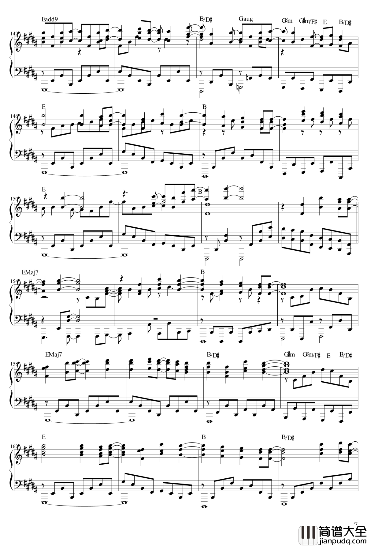 空气力学少女与少年的诗钢琴谱_美好的每一天