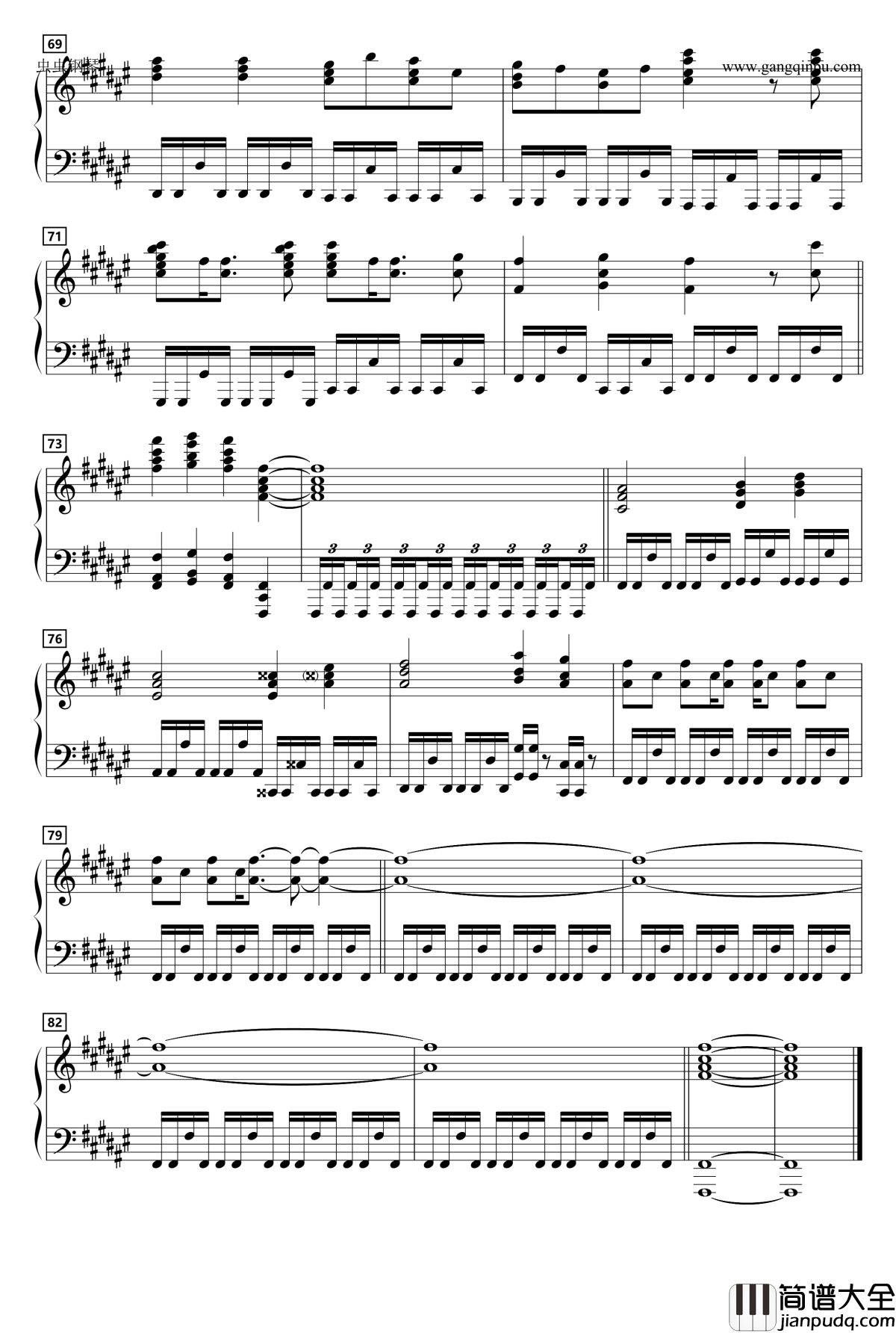 RO_KYU_BU!钢琴谱_动漫